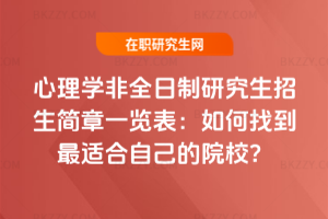 心理學非全日制研究生招生簡章一覽表：如何找到最適合自己的院校？