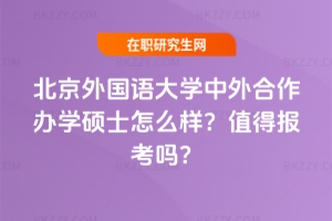 2026北京外國語大學(xué)中外合作辦學(xué)碩士怎么樣?值得報考嗎?